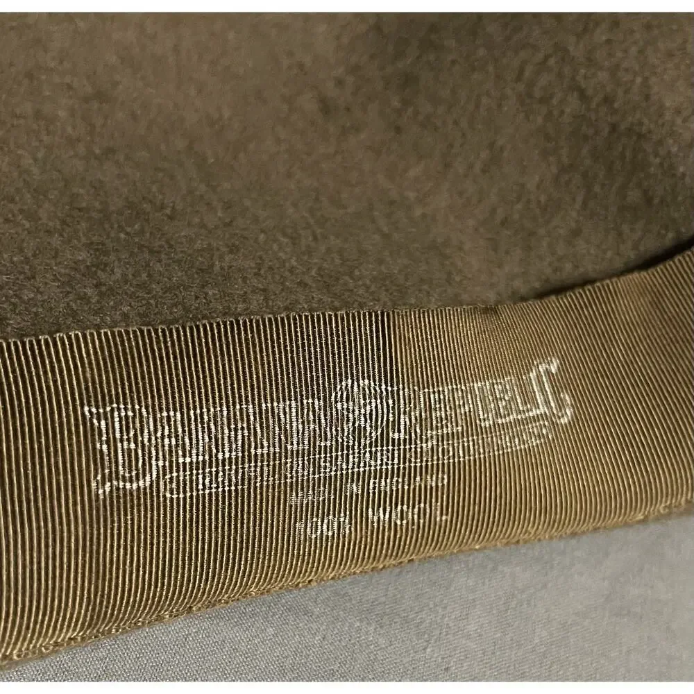 Vintage 80s Banana Republic Safari Fedora 7 3/8 Brown Wool Made in England